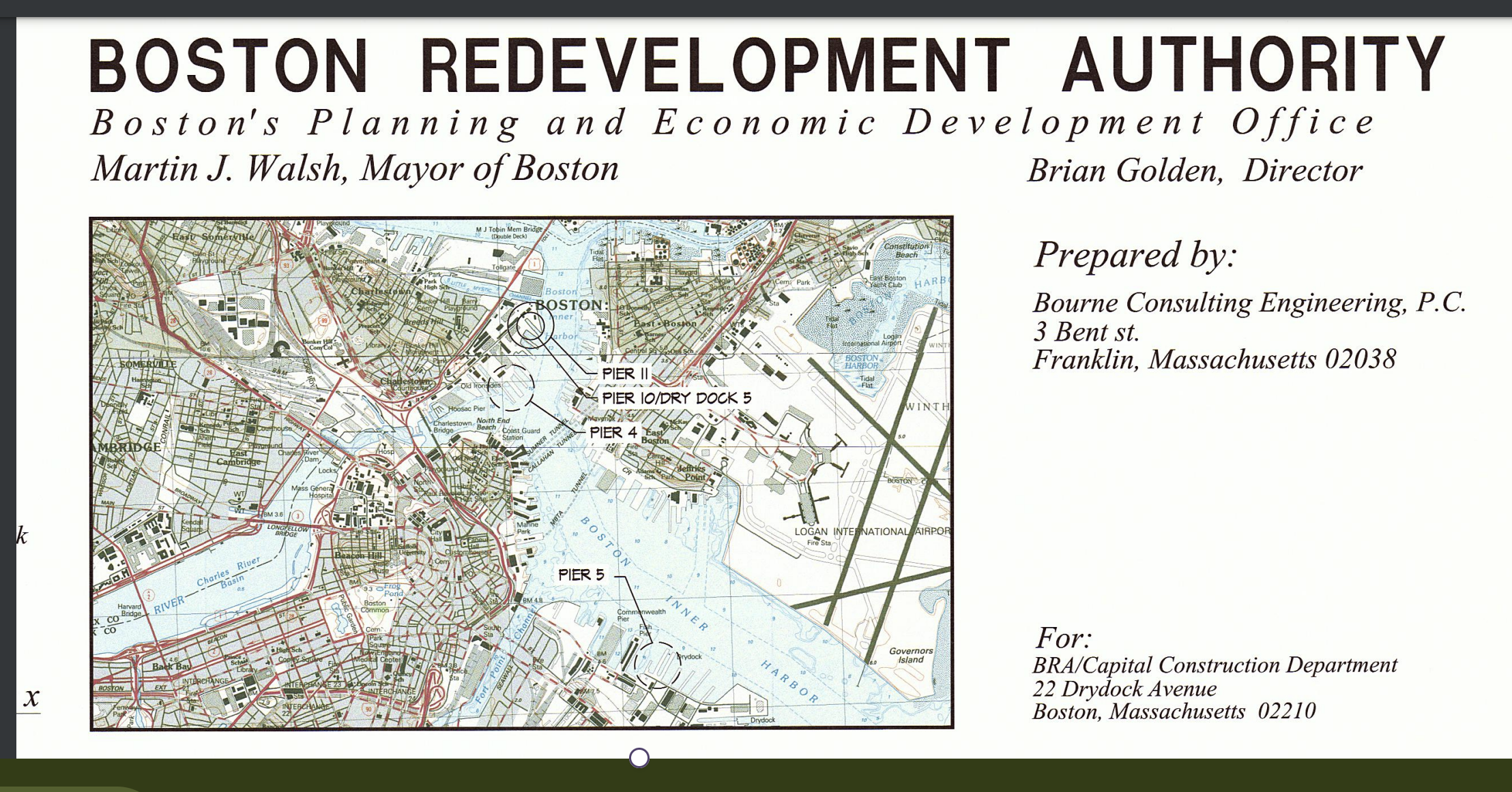 AMarin Infrastructure Improvements to Pier 4, Pier 10 at Drydock 5 and Pier 11 in Charlestown Navy Yard and Pier 5 Boston Marine Industrial Parkk addendum No. 1 032116